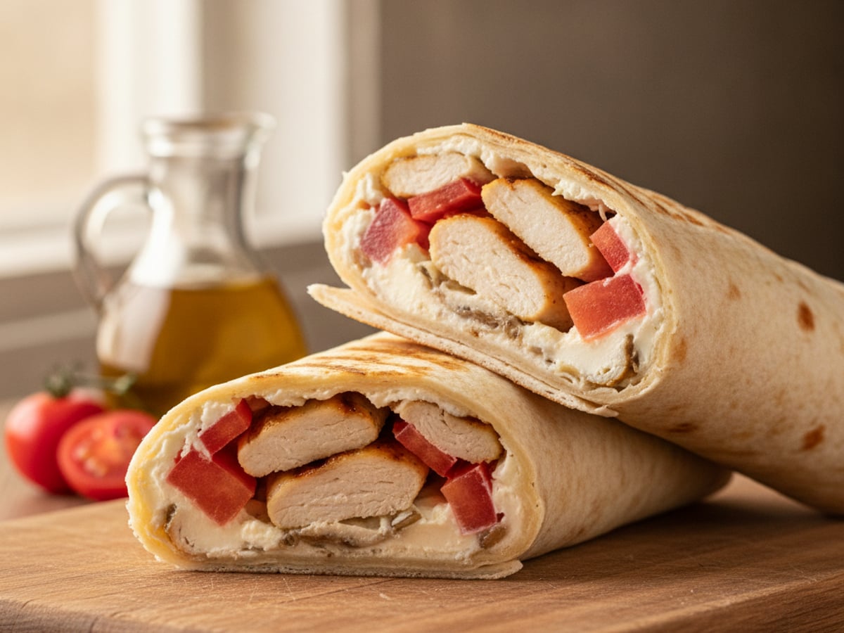 Balinese Wrap Chicken — Grilled chicken breast, Philadelphia, cherry tomatoes, EVO oil